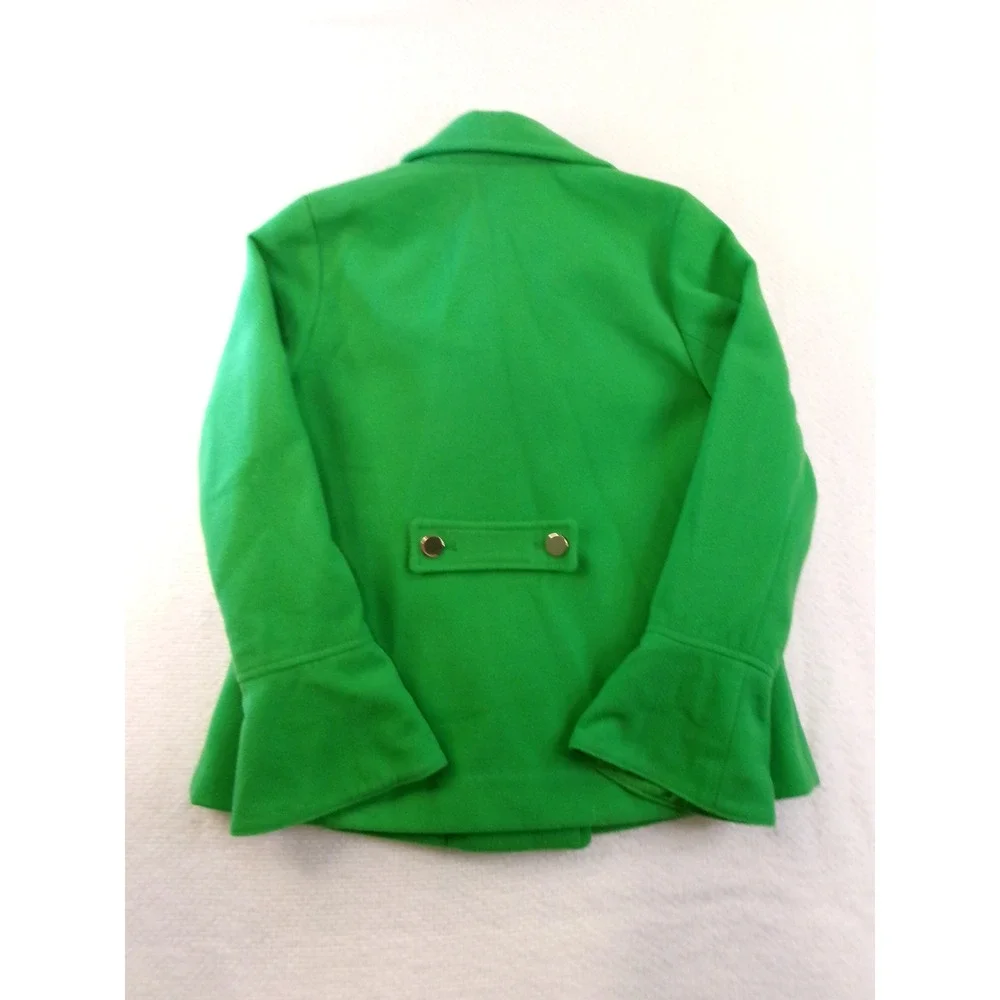 Crown‎ & Ivy Green Double Breasted Peacoat Bell Sleeve Gold Buttons XS
